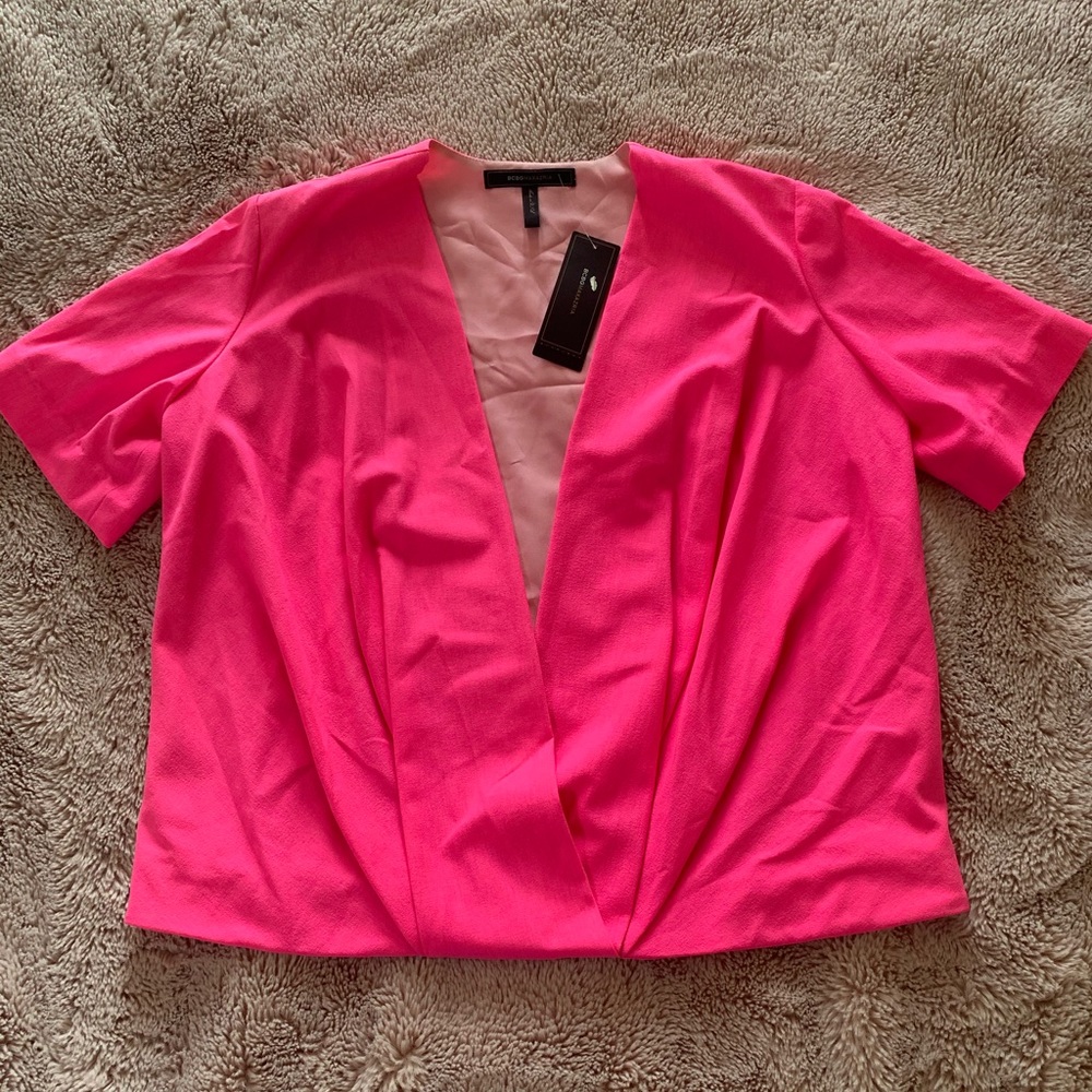 NWT BCBGMaxAzria Neon Pink Top